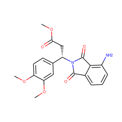 COC(=O)C[C@@H](c1ccc(OC)c(OC)c1)N1C(=O)c2cccc(N)c2C1=O ZINC000013757419