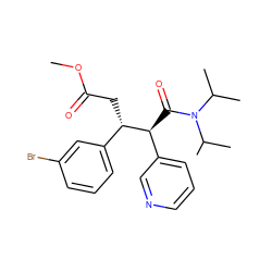 COC(=O)C[C@@H](c1cccc(Br)c1)[C@@H](C(=O)N(C(C)C)C(C)C)c1cccnc1 ZINC000034986301