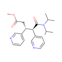 COC(=O)C[C@@H](c1cccnc1)[C@@H](C(=O)N(C(C)C)C(C)C)c1cccnc1 ZINC000034986393