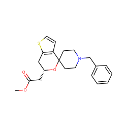 COC(=O)C[C@@H]1Cc2sccc2C2(CCN(Cc3ccccc3)CC2)O1 ZINC000084757467