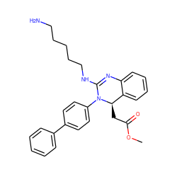 COC(=O)C[C@@H]1c2ccccc2N=C(NCCCCCN)N1c1ccc(-c2ccccc2)cc1 ZINC000006716825