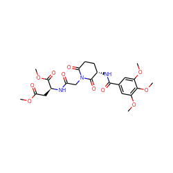 COC(=O)C[C@H](NC(=O)CN1C(=O)CC[C@H](NC(=O)c2cc(OC)c(OC)c(OC)c2)C1=O)C(=O)OC ZINC000028894659