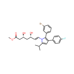 COC(=O)C[C@H](O)C[C@H](O)/C=C/n1c(C(C)C)cc(-c2ccc(F)cc2)c1-c1cccc(Br)c1 ZINC000027189752