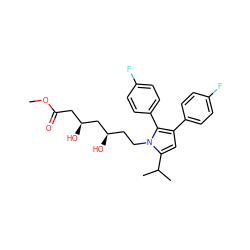 COC(=O)C[C@H](O)C[C@H](O)CCn1c(C(C)C)cc(-c2ccc(F)cc2)c1-c1ccc(F)cc1 ZINC000013833978