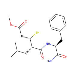 COC(=O)C[C@H](S)[C@@H](CC(C)C)C(=O)N[C@@H](Cc1ccccc1)C(N)=O ZINC000013731992