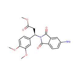 COC(=O)C[C@H](c1ccc(OC)c(OC)c1)N1C(=O)c2ccc(N)cc2C1=O ZINC000005854382