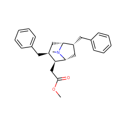 COC(=O)C[C@H]1[C@@H](Cc2ccccc2)C[C@@H]2[C@H](Cc3ccccc3)C[C@H]1N2C ZINC000142230644