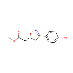 COC(=O)C[C@H]1CC(c2ccc(O)cc2)=NO1 ZINC000100036051