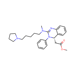 COC(=O)C[C@H]1c2ccccc2N=C(N(C)CCCCCN2CCCC2)N1c1ccccc1 ZINC000049946980