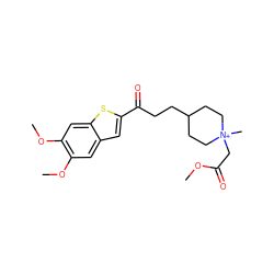 COC(=O)C[N+]1(C)CCC(CCC(=O)c2cc3cc(OC)c(OC)cc3s2)CC1 ZINC000013818044