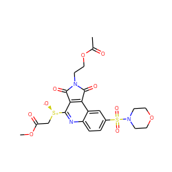 COC(=O)C[S@@+]([O-])c1nc2ccc(S(=O)(=O)N3CCOCC3)cc2c2c1C(=O)N(CCOC(C)=O)C2=O ZINC000014947188