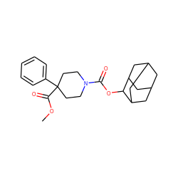 COC(=O)C1(c2ccccc2)CCN(C(=O)OC2C3CC4CC(C3)CC2C4)CC1 ZINC000147473520