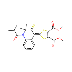 COC(=O)C1=C(C(=O)OC)SC(=C2C(=S)C(C)(C)N(C(=O)C(C)C)c3ccccc32)S1 ZINC000006133902