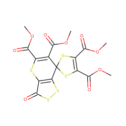 COC(=O)C1=C(C(=O)OC)SC2(S1)C(C(=O)OC)=C(C(=O)OC)Sc1c2ssc1=O ZINC000005834913