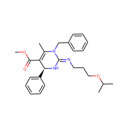 COC(=O)C1=C(C)N(Cc2ccccc2)/C(=N/CCCOC(C)C)N[C@H]1c1ccccc1 ZINC000061959782