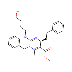 COC(=O)C1=C(C)N(Cc2ccccc2)C(NCCCCO)=N[C@H]1CCc1ccccc1 ZINC000015937409