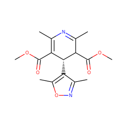 COC(=O)C1=C(C)N=C(C)C(C(=O)OC)[C@@H]1c1c(C)noc1C ZINC000100028300