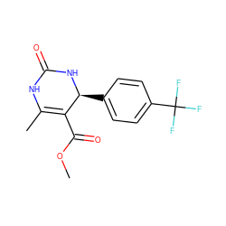 COC(=O)C1=C(C)NC(=O)N[C@H]1c1ccc(C(F)(F)F)cc1 ZINC000007168004