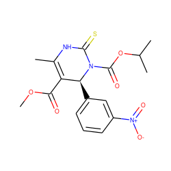 COC(=O)C1=C(C)NC(=S)N(C(=O)OC(C)C)[C@H]1c1cccc([N+](=O)[O-])c1 ZINC000101684368