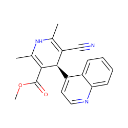 COC(=O)C1=C(C)NC(C)=C(C#N)[C@H]1c1ccnc2ccccc12 ZINC000049088448