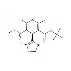 COC(=O)C1=C(C)NC(C)=C(C(=O)OC(C)(C)C)[C@H]1c1[nH]cnc1Cl ZINC000103169344