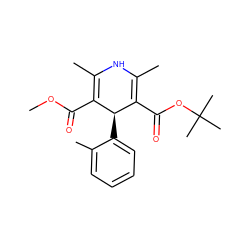 COC(=O)C1=C(C)NC(C)=C(C(=O)OC(C)(C)C)[C@H]1c1ccccc1C ZINC000058568530