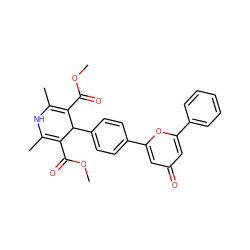 COC(=O)C1=C(C)NC(C)=C(C(=O)OC)C1c1ccc(-c2cc(=O)cc(-c3ccccc3)o2)cc1 ZINC000103211381