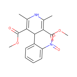 COC(=O)C1=C(C)NC(C)=C(C(=O)OC)C1c1ccccc1[N+](=O)[O-] ZINC000085205448