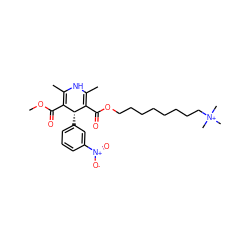 COC(=O)C1=C(C)NC(C)=C(C(=O)OCCCCCCCC[N+](C)(C)C)[C@@H]1c1cccc([N+](=O)[O-])c1 ZINC000096903509