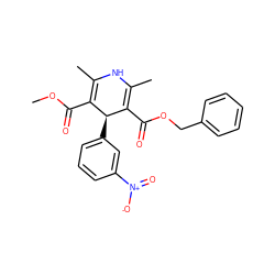 COC(=O)C1=C(C)NC(C)=C(C(=O)OCc2ccccc2)[C@H]1c1cccc([N+](=O)[O-])c1 ZINC000049088243