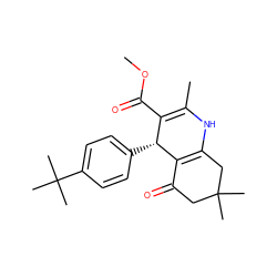 COC(=O)C1=C(C)NC2=C(C(=O)CC(C)(C)C2)[C@@H]1c1ccc(C(C)(C)C)cc1 ZINC000019901588