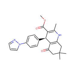 COC(=O)C1=C(C)NC2=C(C(=O)CC(C)(C)C2)[C@H]1c1ccc(-n2cccn2)cc1 ZINC000095575920