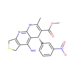 COC(=O)C1=C(C)Nc2nc3c(c(N)c2[C@H]1c1cccc([N+](=O)[O-])c1)CSC3 ZINC000206137648