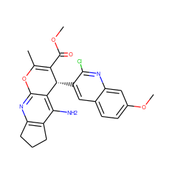 COC(=O)C1=C(C)Oc2nc3c(c(N)c2[C@H]1c1cc2ccc(OC)cc2nc1Cl)CCC3 ZINC000653882116