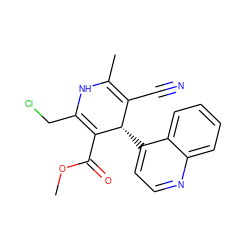 COC(=O)C1=C(CCl)NC(C)=C(C#N)[C@@H]1c1ccnc2ccccc12 ZINC000049125805