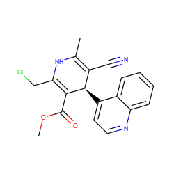 COC(=O)C1=C(CCl)NC(C)=C(C#N)[C@H]1c1ccnc2ccccc12 ZINC000049071031