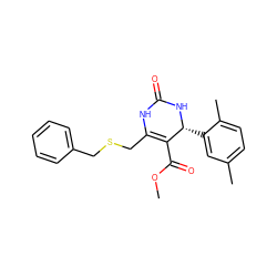 COC(=O)C1=C(CSCc2ccccc2)NC(=O)N[C@@H]1c1cc(C)ccc1C ZINC000004810886