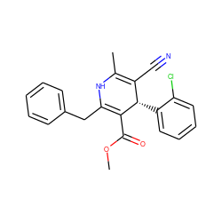 COC(=O)C1=C(Cc2ccccc2)NC(C)=C(C#N)[C@@H]1c1ccccc1Cl ZINC000058582512