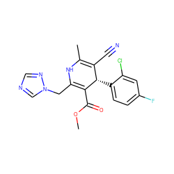 COC(=O)C1=C(Cn2cncn2)NC(C)=C(C#N)[C@@H]1c1ccc(F)cc1Cl ZINC000058568507