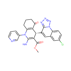 COC(=O)C1=C(N)N(c2cccnc2)C2=C(C(=O)CCC2)[C@@H]1c1cc2cc(Cl)ccc2n2nnnc12 ZINC000299836414