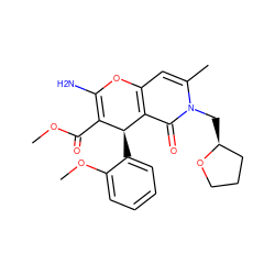 COC(=O)C1=C(N)Oc2cc(C)n(C[C@H]3CCCO3)c(=O)c2[C@H]1c1ccccc1OC ZINC000002230260