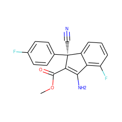 COC(=O)C1=C(N)c2c(F)cccc2[C@]1(C#N)c1ccc(F)cc1 ZINC000003133542