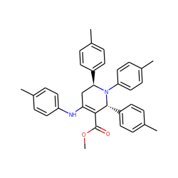 COC(=O)C1=C(Nc2ccc(C)cc2)C[C@@H](c2ccc(C)cc2)N(c2ccc(C)cc2)[C@@H]1c1ccc(C)cc1 ZINC000473090696