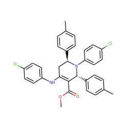 COC(=O)C1=C(Nc2ccc(Cl)cc2)C[C@@H](c2ccc(C)cc2)N(c2ccc(Cl)cc2)[C@@H]1c1ccc(C)cc1 ZINC000473089059