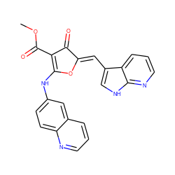 COC(=O)C1=C(Nc2ccc3ncccc3c2)O/C(=C\c2c[nH]c3ncccc23)C1=O ZINC001772577871