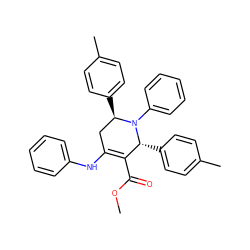 COC(=O)C1=C(Nc2ccccc2)C[C@@H](c2ccc(C)cc2)N(c2ccccc2)[C@@H]1c1ccc(C)cc1 ZINC000143053207