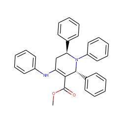 COC(=O)C1=C(Nc2ccccc2)C[C@@H](c2ccccc2)N(c2ccccc2)[C@@H]1c1ccccc1 ZINC000040898554