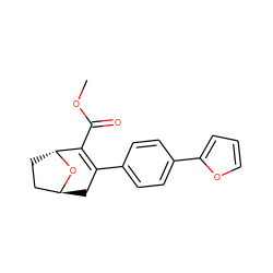 COC(=O)C1=C(c2ccc(-c3ccco3)cc2)C[C@H]2CC[C@H]1O2 ZINC000101501186