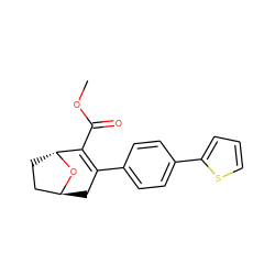 COC(=O)C1=C(c2ccc(-c3cccs3)cc2)C[C@H]2CC[C@H]1O2 ZINC000101501196