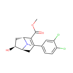 COC(=O)C1=C(c2ccc(Cl)c(Cl)c2)C[C@H]2[C@@H](O)C[C@H]1N2C ZINC000100891319